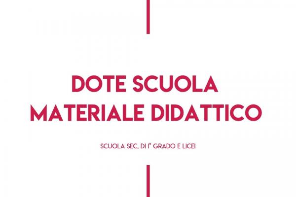 Dote Scuola Materiale Didattico 2021 Regione Lombardia 600x400