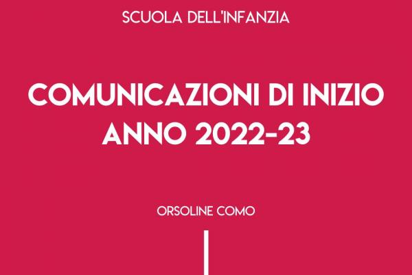 Infanzia Comunicazioni Inizio Anno 2022 23 600x400