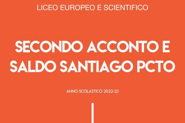 2022 23 Licei Secondo Acconto Saldo Santiago PCTO 600x400